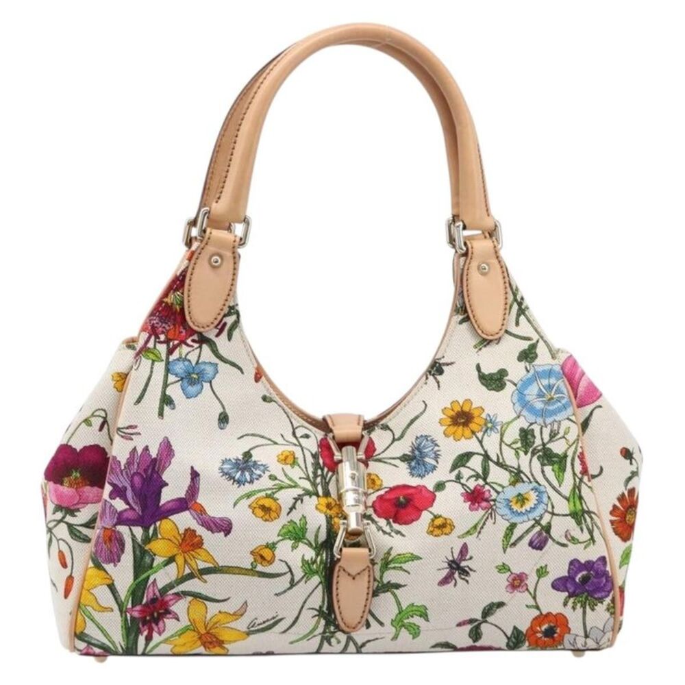 Gucci Joy Bardot Hobo Flora Canvas Multicolour Canvas Handbag